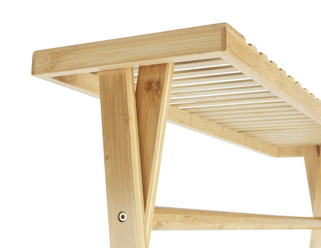 Raft din lemn cu raft pentru pantofi si genti, Lanai, WENKO