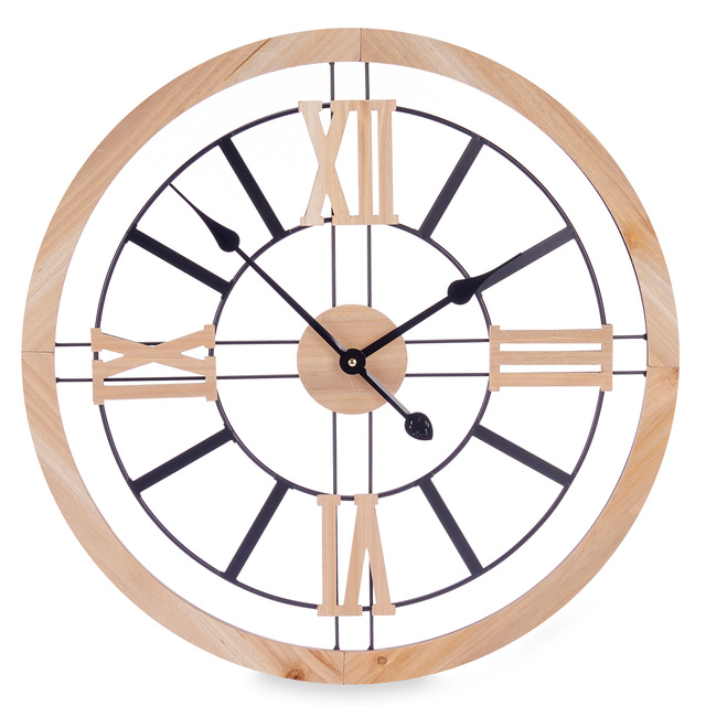 Ceas de perete mansarda, MDF + metal, 60 cm