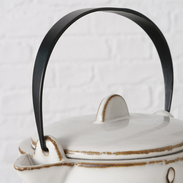 Ceainic de portelan cu maner de fier, Bloma, 1200 ml