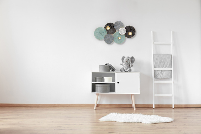 Decor de perete DECO din frunze de nufar, 90 x 50 cm