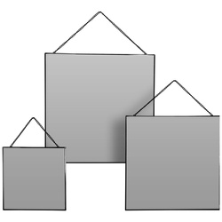 Set oglinzi cu lant in diverse marimi, 3 buc.