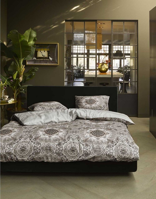 Set de lenjerie de pat din bumbac satinat pentru 2 persoane, 200 x 220 cm, Essenza