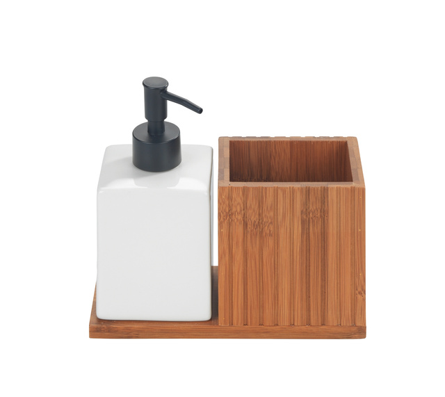 Dozator de lichide cu organizator din bambus MERA