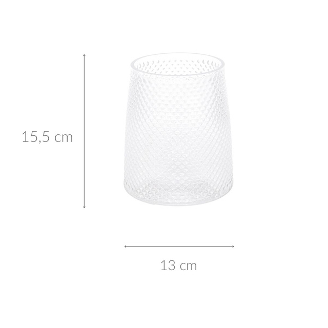 Vaza decorativa scurta din sticla, Ø 13 x 15,5 cm