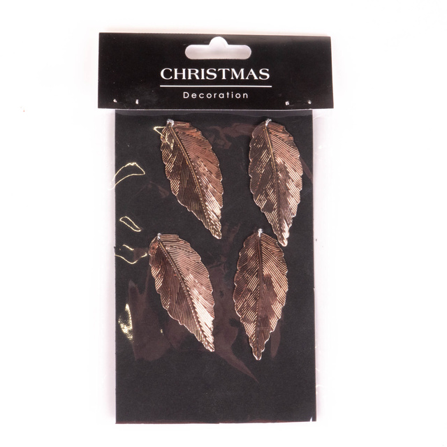Decorațiuni de sărbătoare, pandantive cu frunze, pene, 4 buc.