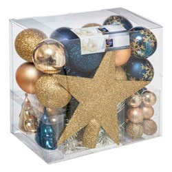 Set decoratiuni de Craciun in diferite culori, 44 de elemente