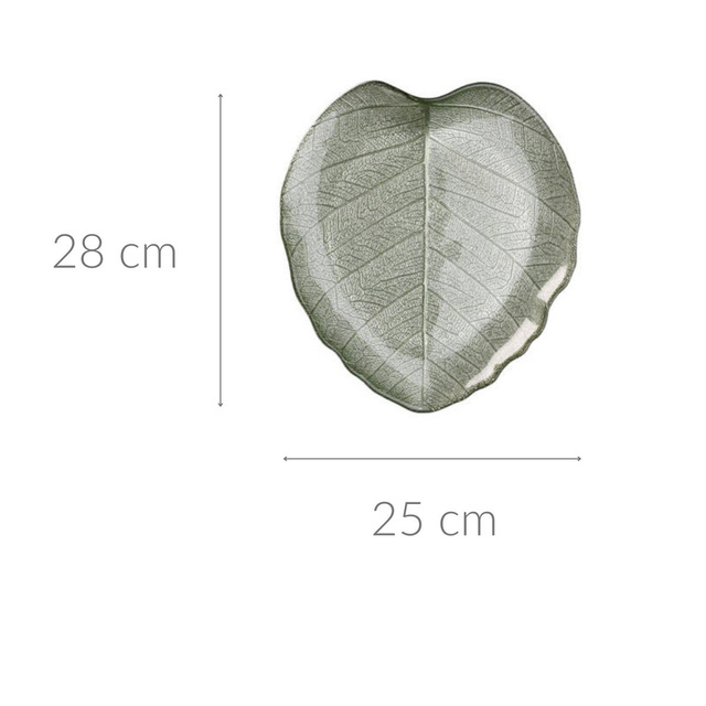 Farfurie de sticla pentru prajituri LEAF, 28 cm