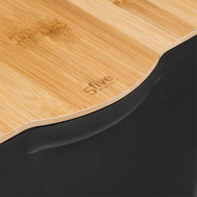 Cutie din plastic cu capac de bambus, 6,5 litri