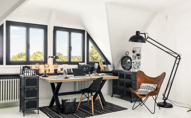 Lampa de birou BASALT, metal, 55 cm