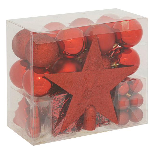 Set de ornamente de Crăciun, 44 de elemente