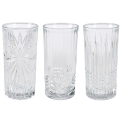 Set 3 pahare cu model, 380 ml