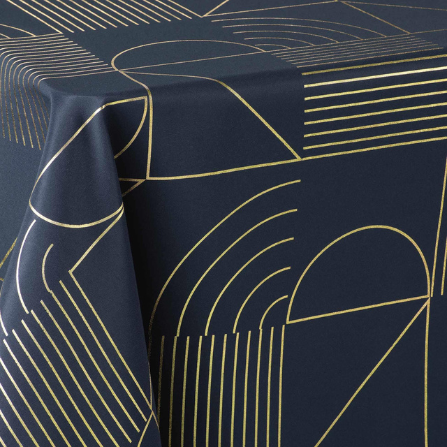 Fata de masa dreptunghiulara, cu print metalic, LINEOR, 150 x 300 cm