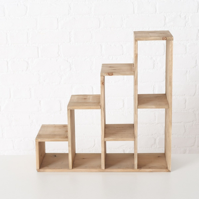 Raft din lemn pe picioare Dusk, brad chinezesc, mai multe niveluri, 55 x 55 cm