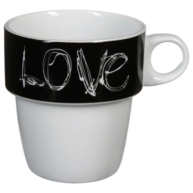 Set 6 cești de porțelan pe suport