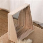 Oglinda cosmetica cu rama din lemn, 32 x 26 cm