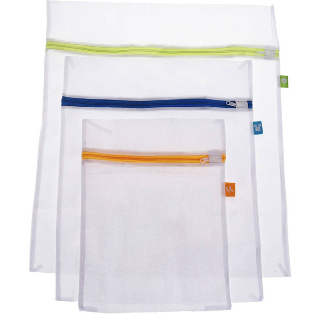 Saci pentru spălarea hainelor, 3 bucăți, transparent