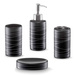 Set ceramic de accesorii pentru baie - 4 piese în set, negru