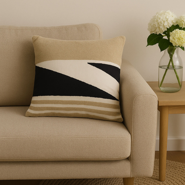 Perna decorativa cu model geometric, 45 x 45 cm