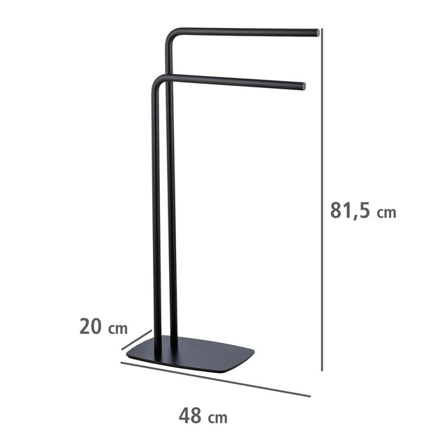 Suport pentru prosoape cu 2 bare, negru, IRIA, WENKO