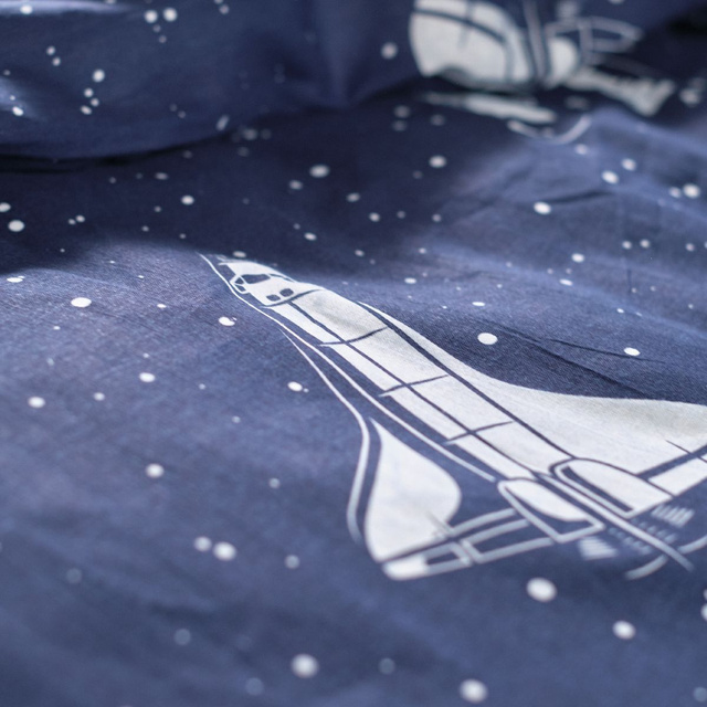 Lenjerie de pat pentru copii astronaut COSMIC, 100% bumbac, 140 x 200 cm