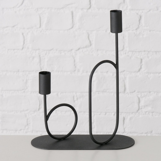 Sfeșnic din metal Orlando, negru