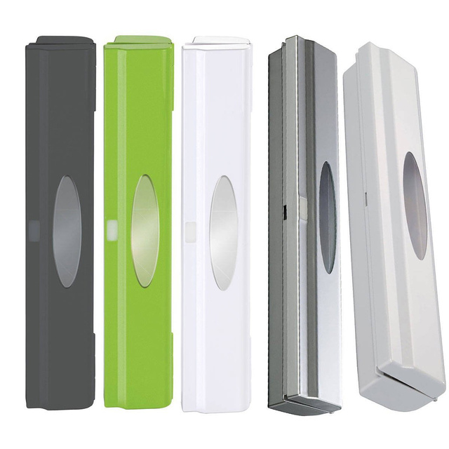 Tăietor de folie alimentară cu lamă din oțel inoxidabil, din plastic - WENKO, antracit.