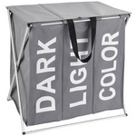 Coș de rufe cu trei compartimente, coș de rufe pliabil TRIO TOP - 57 x 57 x 38, WENKO