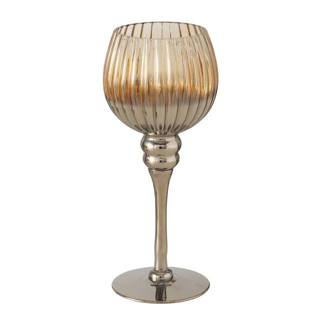 Candelabre din sticlă, cupe înalte, diferite înălțimi, 3 bucăți