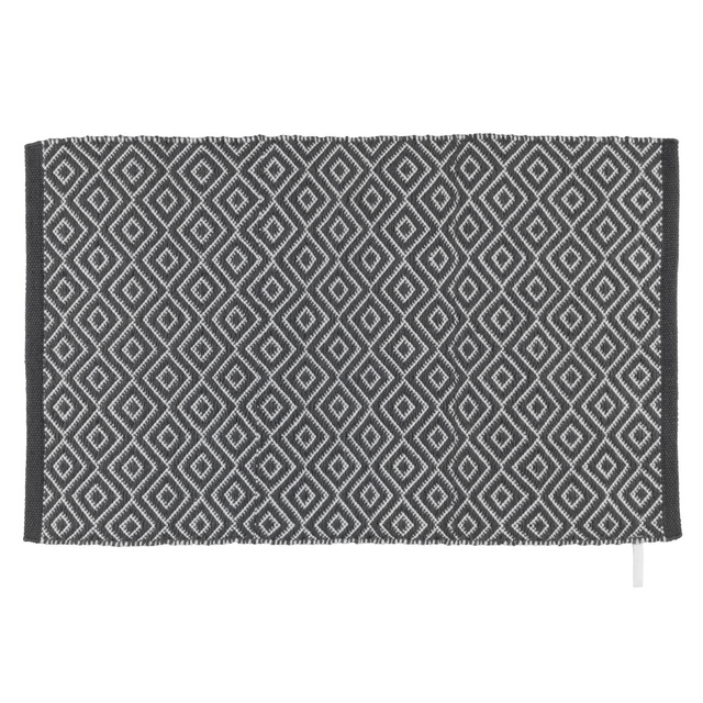 Covor de baie TURPAN, poliester reciclat, gri, model diamant, WENKO