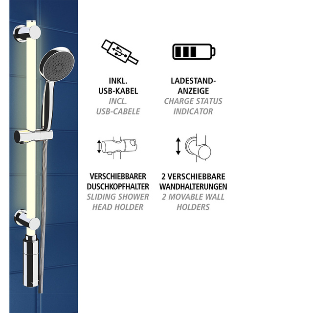 Bara de dus LED 74 cm, alb cald, WENKO