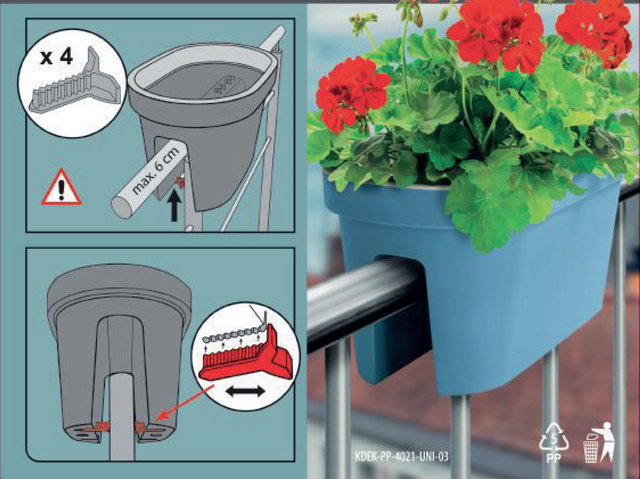 Ghiveci balcon, 60 x 28 x 25 cm