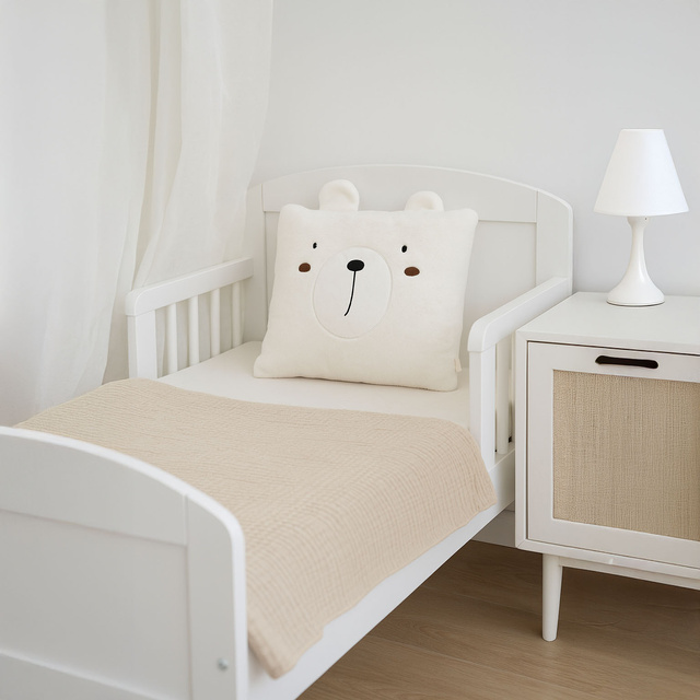 Perna de pluș ANIMAL, cu urechi, 43 x 43 cm