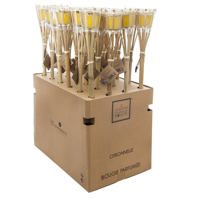 Torță de bambus cu o lumânare impotriva țânțarilor, citronella