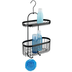 Raft de baie fixat pe perete Classic-Plus, 2 nivele + 2 cârlige, Wenko