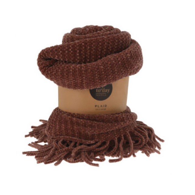 Pătură boho cu ciucuri, tricotată, 120 x 150 cm