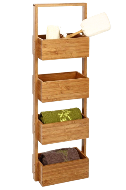 Raft pentru baie, 4 niveluri - 100% bambus