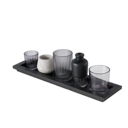 Tavă din ceramică cu un set de sfeșnice NOLAN