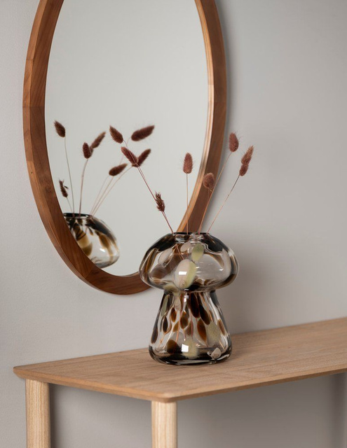 Oglindă ovală cu ramă din lemn RUNO, 40 x 60 cm