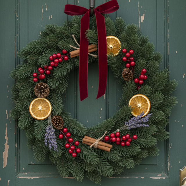 Coroană de Crăciun, Ø 35 cm, model 1