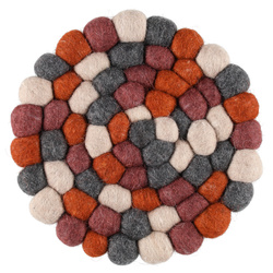 Suport decorativ din bile de lână PIHLA, Ø 20 cm