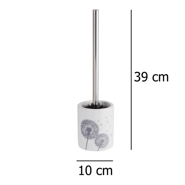 Perie WC cu suport Astera, Alb, 39x10 cm, WENKO