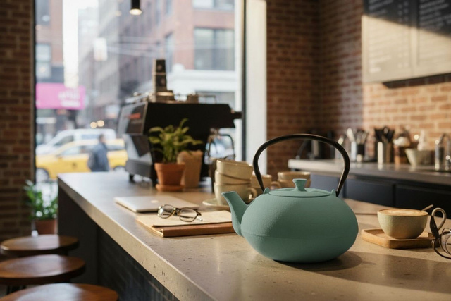 Ceainic din fontă cu infuzor NOMI, 800 ml, turcoaz