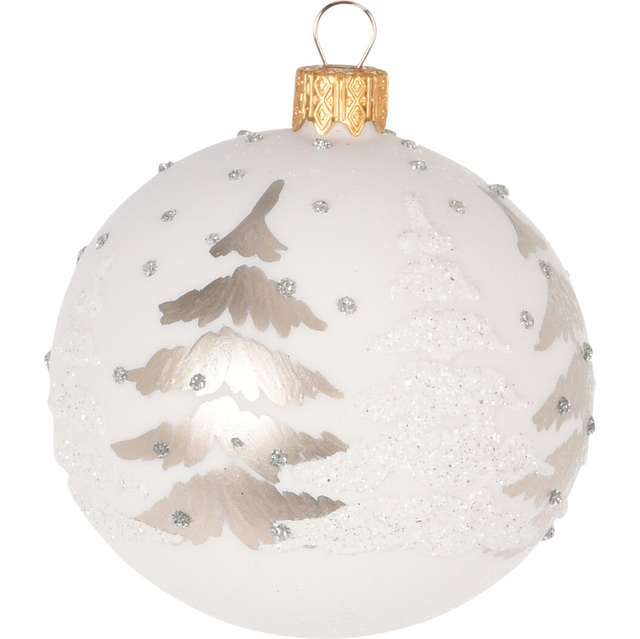 Globulet de sticlă, decor cu sclipici, Ø 10 cm