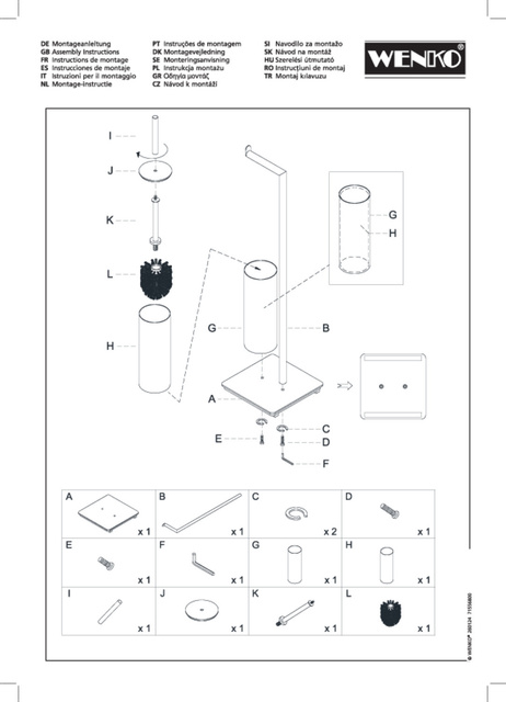 Suport pentru perie toaleta cu suport hartie 2in1 RECCO