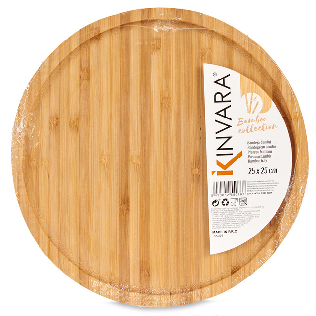 Blat de servire pentru gustari, rotund, bambus