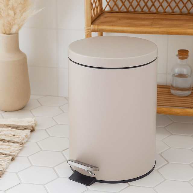 Coș de gunoi NONI, metalic, cu capac, 5 l