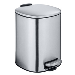 Cos de gunoi cu pedale ALASSIO cu functie Easy-Close, otel inoxidabil mat, gri, 5 L, Wenko