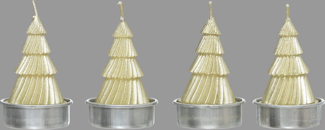 Lumanari in forma de brad de Craciun, 4 bucati