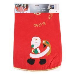 Covoras decorativ pentru brad cu motiv de Mos Craciun