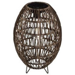 Felinar solar cu abajur impletit, Ø 21 cm, maro